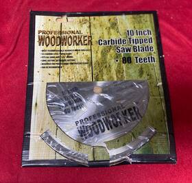 Proffessional Woodworker 093184043147 Professional 10 Inch Carbide Steel Tipped 80 Teeth Saw Blade 5/8 Arbor