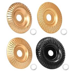 52218a Quadafy Pack Wood Carving Disc Set For-.5 Inch Angle Grinder With 5/8 Arbor - 4