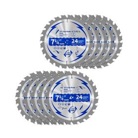 Csb-ll-007-24-10 Revvstark 10 Pack 7-1/4 Inch 24t Circular Saw Blade Arbor Size 5/8... Fast Ship