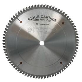 Rs11080nf-5 Ridge Carbide Rs11080nf-5/8 10 Inch Non-ferrous Full Kerf Blade 80 Teeth Tcg Grind -5 Hook 5