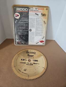 R12100 Ridgid 12 Inch 100 Tpi T3 Titanium - Carbide Saw Blade Ultra Fine Tools Used