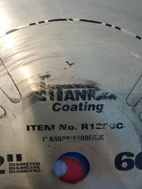 R1260c Ridgid Titanium Coated Carbide Tipped 60 Tooth Table Saw Blade