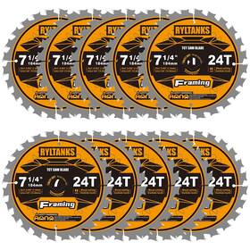 Rex-7-10 Ryltanks 7-1/4 Inch Circular Saw Blade 24t For Framing With 5/8 Arbor Fast Wood Cut