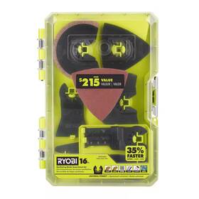 Ryobi 313111779704 16 Piece Oscillating Multi Tool Blade Accessory Set