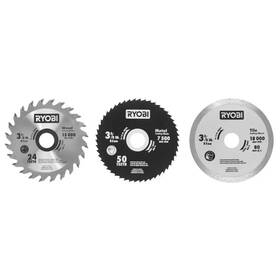 Ryobi 445046289270 3-3/8 Inch Multi-material Plunge Saw Replacement Blade Set 3-pack