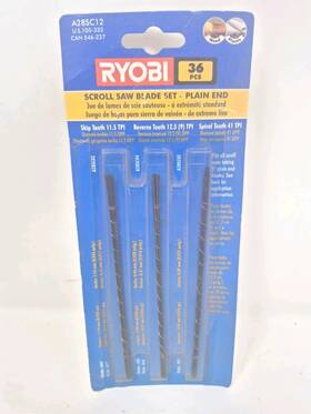 A28sc12 Ryobi Scroll Saw Blade Set Plain End - 36 Pcs New