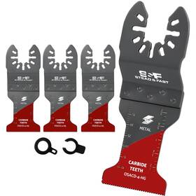 Plt-hkq-023 S&f Stead & Fast 4-pack Carbide Oscillating Tool Blades For Metal Universal Fit Quick Rel