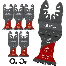 Plt-hkq-024 S&f Stead & Fast 6 Pcs Oscillating Tool Blade For Wood Japanese Teeth Curved Edge Oscillat Inch