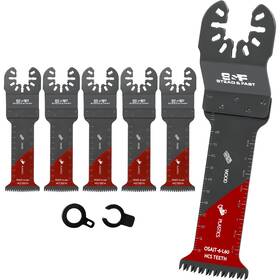 Plt-hkq-025 S&f Stead & Fast 6 Pcs Oscillating Tool Blades For Wood Japanese Teeth Curved Edge Long Osci