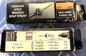 3834-arbr-9100qc-us Sandvik Hole Saw Arbor Fits 1-1/4-6 Inch -lot Of 2