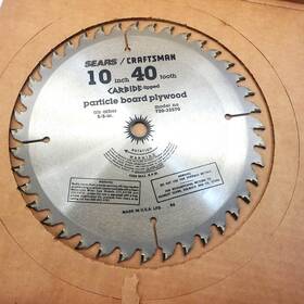 720-32570 Sears/craftsman Carbide Tipped 40 Tooth 10 Inch Saw Blade Particle Board Plywood