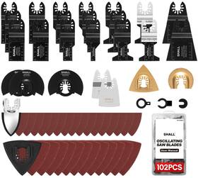 Shall 744243207375 102pcs Multitool Blades Oscillating Multi Tool Accessories Kits Us
