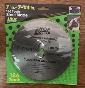 7x186l Shop Source 7 7-1/4 Inch Steel Saw Blade 186 Teeth 5/8 Arbor Sealed Free Ship