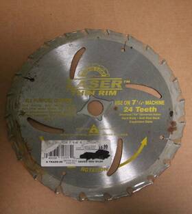 Sibkis 046038717770 7-1/4 Inch Corp Laser Thin Rim Saw Blade 24 Tooth 5/8 Arbor