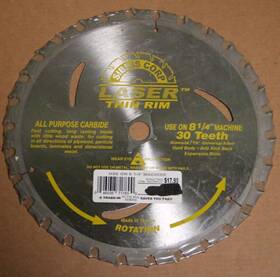 Sibkis 046038717800 8-1/4 Inch Corp Laser Thin Rim Saw Blade 30 Tooth 5/8 Arbor