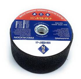 Signi 645569245259 4 Inch Silicon Carbide Grinding Stone With 5/8 Arbor For Mason