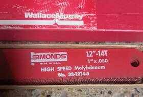 33-1214-5 Simonds 8 New 12 Inch - 14t 1 X .050 No. High Speed Molybdenum Saw Blades