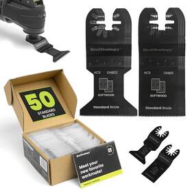 Smithology 065013493060 Universal Oscillating Saw Blades - 50 Long-lasting Multitool Sharp St