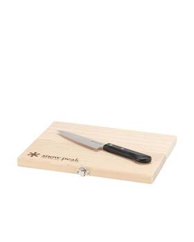 Cs-207 Snow Peak Cutting Board And Knife Set Chopping Block Foldable Natural Birc