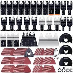 Sns 744759223258 156pc Oscillating Saw Tool Blades And Sandpaper Multitool Bi-metal Kits Wood Metal