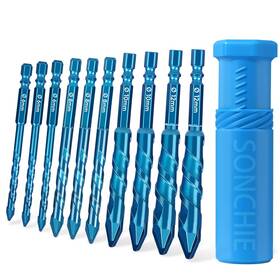 Zt00010 Sonchie Eccentric Drill Bit Set - Of 10 Carbide-tipped Crooked Masonry