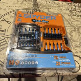 19029 Spyder New Factory Sealed Spy 25-piece Mach-blue Impact Bit Set With Case