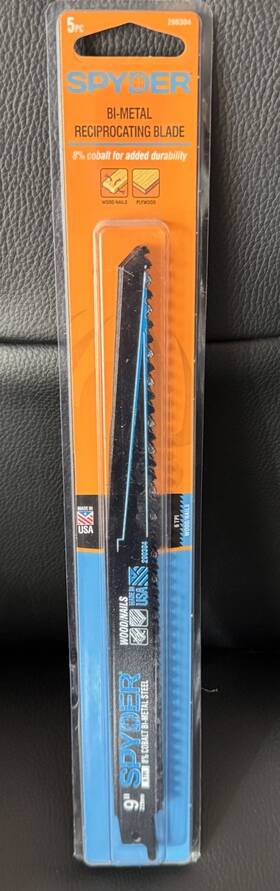 200304 Spyder 9 Inch Black Series Bi Metal Reciprocating Saw Blade New Sealed Made In Usa