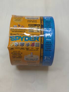 600036cf Spyder 3-1/4 In Hole Saw Tungsten Carbide Tipped Non-arbored
