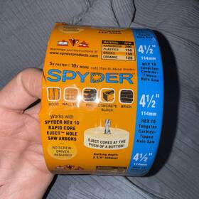 600046cf Spyder 4-1/2 Tungsten Carbide Tipped Hole Saw
