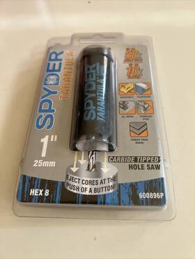 600896p Spyder New 1 Inch Carbide-tipped Non-arbored Hole Saw Hex8
