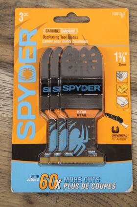 70013-3 Spyder New 3pc 1 3/8 Inch Oscillating Tool Blades