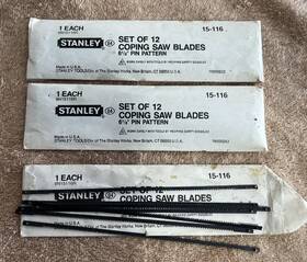 15-116 Stanley Nos - Scroll Saw Blades 6 1/2 Inch 15tpi # Lot Of 31