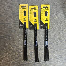 6794283 Stanley 15-904a 3 Pack 2 Carbon Steel Hacksaw Blades 24 Tpi Point 10 Inch