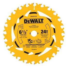 Dwa261224 Stanley Black And Decker Dewalt 6-1/2 Inch 24t Circular Saw Blade