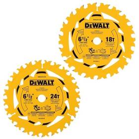 Dwa2612cmb Stanley Black And Decker Dewalt 6-1/2 Inch 18t 24t Circular Saw Blade 2-pack