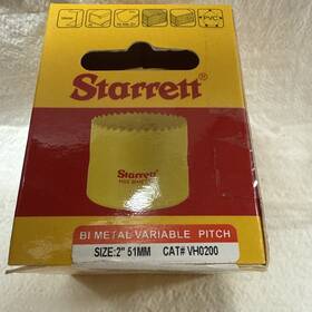 Vh0200 Starrett New Metal Bi-metal High Speed Steel 2 Inch Hole Saw Wood Aluminum