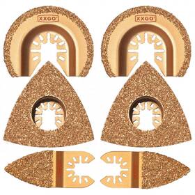 Xg8510 Tech 6 Pcs Multi Tool Blades Carbide For Grit Grout Removal Compatible With Bosch Chi