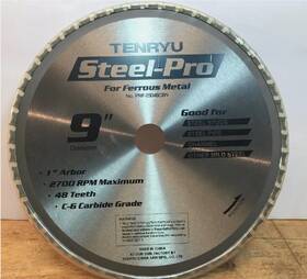 Prf-23048cbn Tenryu Prf-2304cbn 9 Inch Steel Cutting Carbide Tipped Saw Blade. X.087 X48tx1