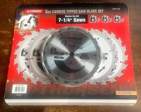 Thorsen Tool Co. 744631 5pc 7-1/4 Inch Carbide Tipped Circular Saw Blade Set 18t 24t 40t New Sealed