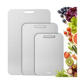 Tcb-01-1 Tiverex Titanium Cutting Board Set Of 3 100% Pure Boards For Kitche
