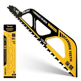 T122201 Tolesa Demolition Masonry Reciprocating Saw Blades 12-inch Carbide Fo