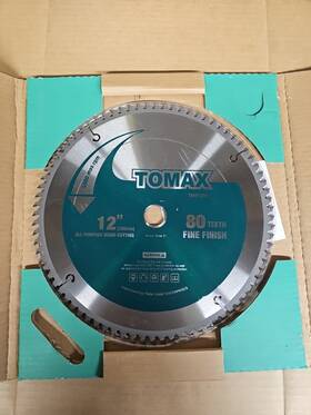 Tmw1280 Tomax 12-inch 80 Tooth Atb Fine Finish Saw Blade With 1-inch Arbor 12 80t