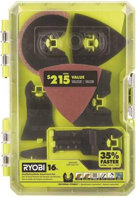 Tools 445009110191 16pc Oscillating Multi Tool Blade Set Universal Fit Wood Metal Accessory Kit