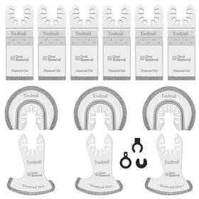 Tlsb00007 Tooltrail 12 Pcs Diamond Saw Blades For Oscillating Tool Grout Removal Blade With 3 Ad