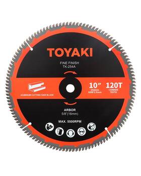 Tk-254a Toyaki 10-inch Miter Saw Blade Tcg Aluminum Working 120-tooth Ultra-fine Finish Pro