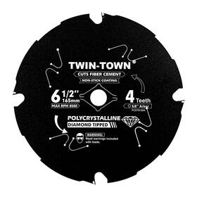 Pcdt61204 Twin-town 6-1/2 Inch 4 Tooth Polycrystalline Diamond Tipped Pcd Hardie Fibe