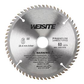 Uxcell 714998695154 6 Inch 60t 1 Arbor With 7/8 Ring Wood Carbide Tipped Slitting Circular Saw Blade