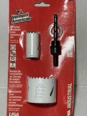 18602 Vermont American Bi-metal Deadbolt Lock Installation Kit / 2 1/8 Inch 1 Hole Saw