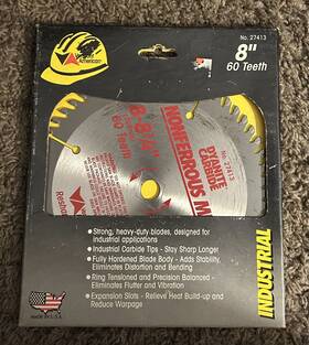 27413 Vermont American Industrial 8 Inch 203mm Carbide Tips Saw Blade - 60 Teeth