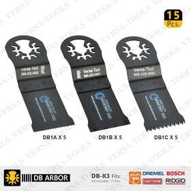 Db-k3 Versa Tool 15pc Pro Oscillating Multi Saw Blade Set For Milwaukee